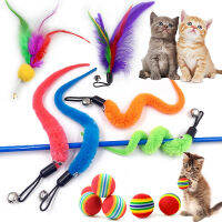 5-100Pc Interactive Cat Feather ของเล่นอุปกรณ์เสริม False Mouse Worm ของเล่น Bell เปลี่ยน Refill Foam Ball การฝึกอบรมลูกแมว Toys