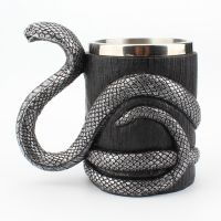 hotx【DT】 304 Resin Mug Snake Beer Drink Mugs Geeks Gothic