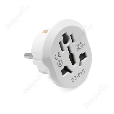 ✁♚ EU Plug Adapter Universal 16A EU Converter 2 Round Pin Socket AU UK CN US To EU Wall Socket AC 250V Travel Adapter High Quality
