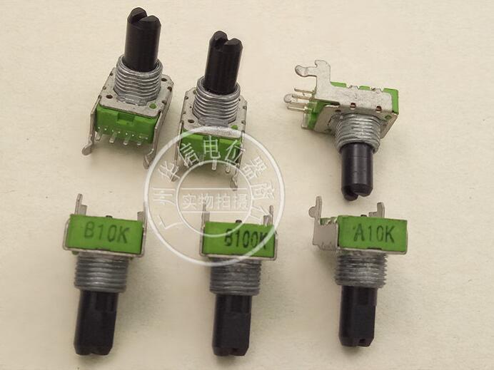 1pcs  ALPHA 142 horizontal 4-pin single potentiometer B10K A10K A50K B100K A500K Handle length 15MMF