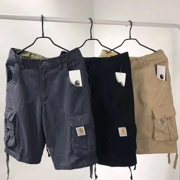 carhartt-wip-carhart-กางเกงลำลองกางเกงขาสั้นแฟชั่นเกาหลีกระเป๋าอเนกประสงค์แบบห้าจุดกางเกงคู่รุ่นฤดูร้อน