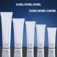 10pcs 10ml/20ml/30ml/50ml/80ml/100ml White Plastic PE Empty Soft Tube Cosmetic Cream Lotion Shampoo Bottle Travel Gel Containers Travel Size Bottles C