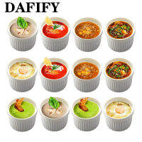 dafify 7ออนซ์เซรามิค Souffle จานเค้กครีมชาม Ramekin สำหรับ Ramekins ชามอบถ้วยไอศครีมชุด6ชามเซรามิค6พิเศษ304ช้อนสแตนเลส6 In 1ชิ้น