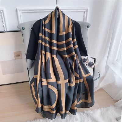 Luxury Brand 2023 Silk Scarf Women Large Shawls Pashmina Hijab Foulard Echarpe Design Print Lady Beach Stole Head Scarves