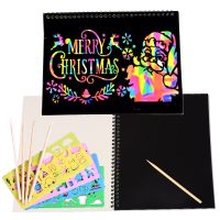 hot【DT】▦  12 Sheets Scratch Note Sketchbook Paper Painting Children Color Doodle Card Notebooks