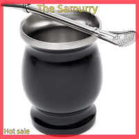 Samurry ✨Hot Sale✨ Car Yerba Mate gourd ชุดคู่ผนังสแตนเลสคู่ถ้วยชาและชุดระเบิด