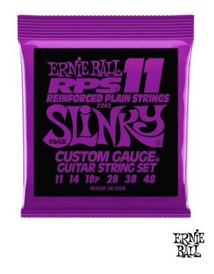 ERNIE BALL  2242 สายกีตาร์ไฟฟ้า เบอร์ 11 อย่างดี ของแท้ 100% รุ่น Power Slinky RPS (.011 - .048) ** Made in USA **