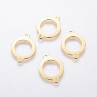 10pc 201 Stainless Steel Links connectors Ring Golden 19x14.5x0.8mm Hole: 1.6mm