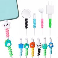 1/2 Buah Pelindung Kabel untuk IPhone IPad Charger Kabel Ujung Spiral Pelindung Kawat USB untuk Headphone Lucu Aksesori Bungkus Kabel