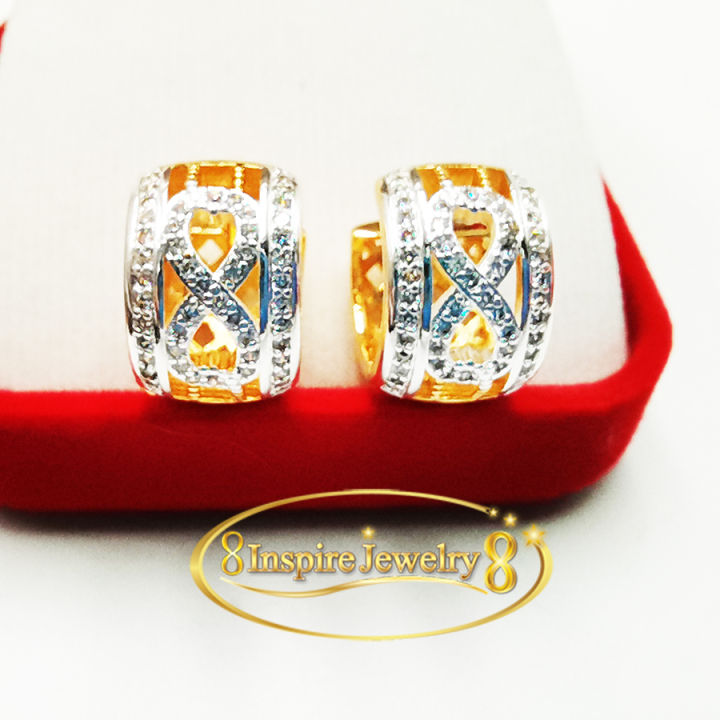 inspire-jewelry-ต่างหูเพชรสวิส-งานจิวเวลลี่-white-gold-plated-diamond-clonning-silver