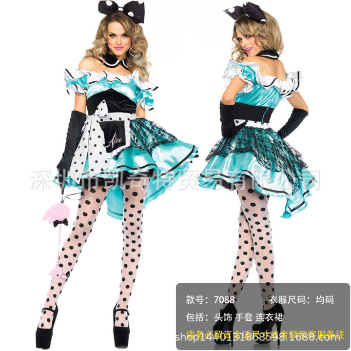 ฮาโลวีนอลิซ-cosplay-oktoberfest-party-lolita-polk-point-bow-maid-clothing-ขายตรง