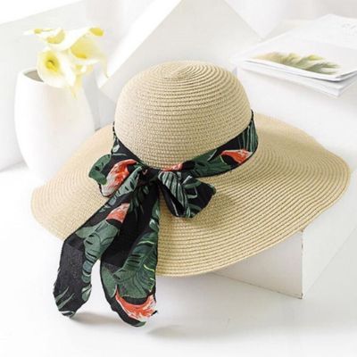 [hot]2019 New Summer Female Sun Hat Bow Ribbon Panama Beach Hats For Women Chapeu Feminino Sombrero Floppy Straw Hat