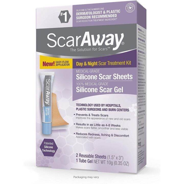 ScarAway Advanced Skincare Silicone Scar Gel l Sheets for Face, Body, Surgical, Burn, Acne Scar
