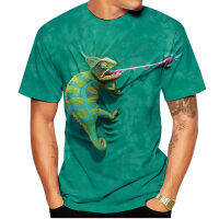 2019 Fashion Womens/Mens Chameleon Funny 3D Print Casual Short Sleeve T-Shirt