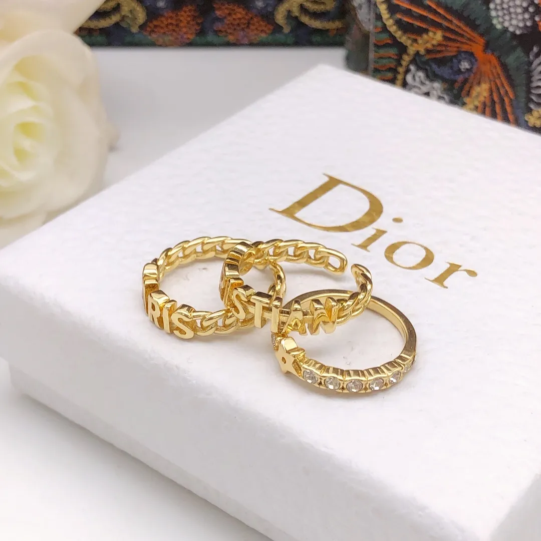 Christian Dior Etoile CD Chain Link Ring Star  Rose Ring Mens Silver  hardware Silver ref720848  Joli Closet