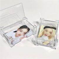 3 inch Transparent Desk Card Storage Box Plastic Kpop Photocard Holder Idol Card Display Holder Protective Pendant Stationery