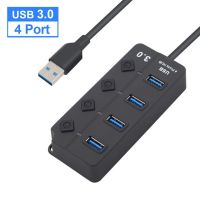 【popular】 Rehmans store. USB Hub 3.0ความเร็วสูง4/7พอร์ต USB 3.0 Hub แยกเปิด/ปิดสวิทช์กับอะแดปเตอร์ไฟฟ้า EU สำหรับ MacBook แล็ปท็อปพีซีอุปกรณ์เสริม