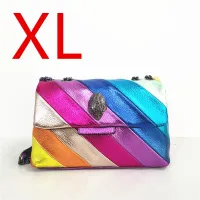 2022 New UK Brand Rainbow Women Handbag Wave Pattern Eagle Head Icon Front Jointing Birds Head Body Bag Patchwork Shoulder Bag