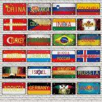 Italy Germany Brazil License Plate Travel Souvenir Vintage Metal Sign For Wall Art Shop Restaurant Home Decor 30X15CM DC-0221A