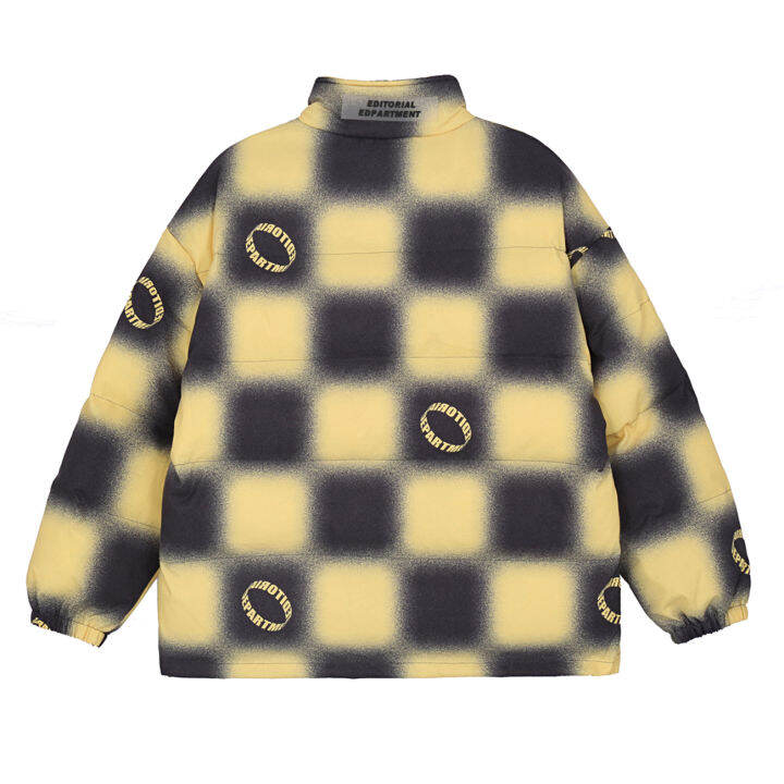 ฮิปฮอปปาร์เก้-lelaki-streetwear-checkerboard-percetakan-ลายสก๊อตบล็อกเสื้อแจ็คเก็ตเสริมไหล่2020ฤดูหนาวฮาราจูกุเสื้อคลุมผ้าฝ้าย-menebal