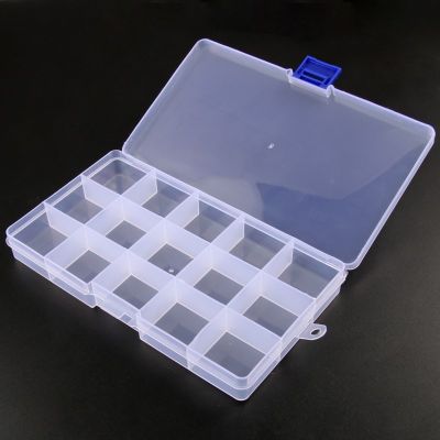 12.7*6.5cm Jewelry Box Plastic Storage Compartment Adjustable Earring Beads Jewellery Container Transparent Rectangle Box Case