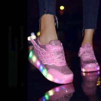 Heelys-รองเท้าสองล้อสำหรับเด็ก, รองเท้า LED แบบชาร์จไฟได้พร้อมสวิตช์, รองเท้ากีฬาสำหรับเด็ก, ลูกกลิ้งรองเท้าสำหรับ casterboard