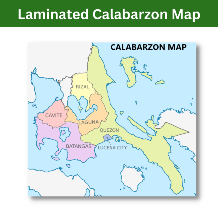 Laminated Calabarzon Map, Flags Of The World, World Map, Philippine Map ...