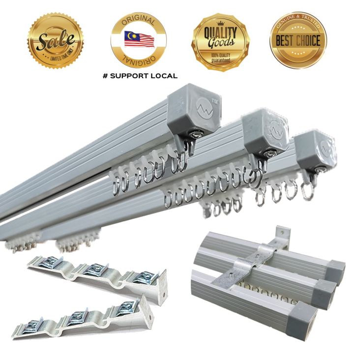 Rel Langsir Triple Aluminium Lengkap Set Aluminum Lengkap Rail Track ...