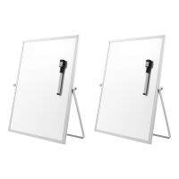 2X Magnetic Dry Erase Board with Stand for Desktop Double Sided White Board Planner Reminder for School Office