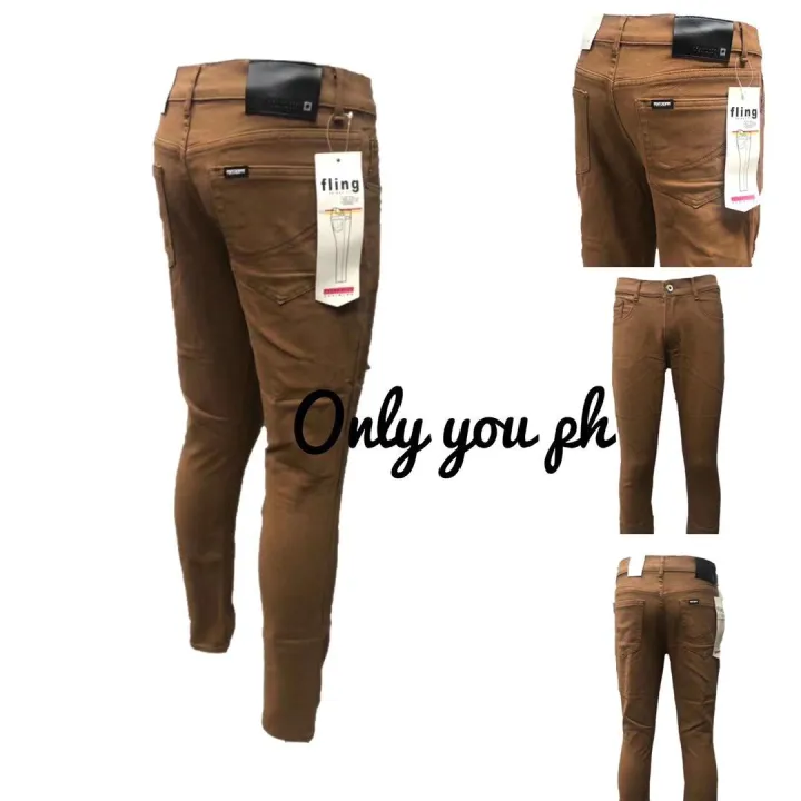 brown denim pants mens