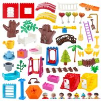 Big Size Building Blocks Compatible Large Bricks Figure Family House Bed Outdoor Camping Children Kids Educational Creative Toys