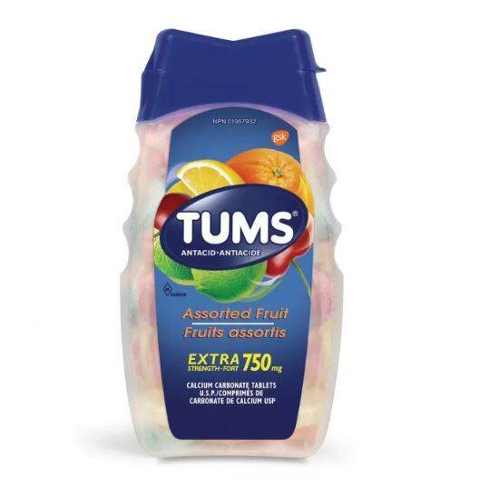 TUMS Antacid Chewable Tablets for Heartburn Relief 100 COUNT Extra