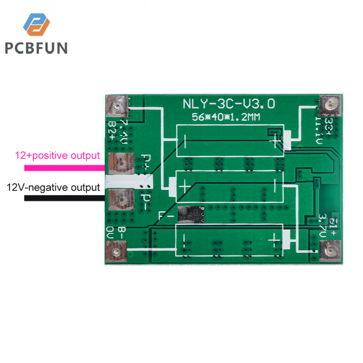 pcbfun-เครื่องชาร์จแบตเตอรี่ลิเธียมแบตเตอรี่3s-12v-40a-แผ่นป้องกันแผ่นป้องกันแผงระบบจัดการแบตเตอรีแผ่นปริ้นท์พร้อมระบบชาร์จที่สมดุล