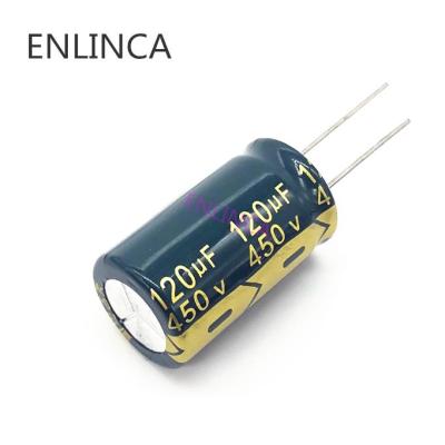 5pcs/lot 120UF high frequency low impedance 450v 120UF aluminum electrolytic capacitor size 18x30 mm 20