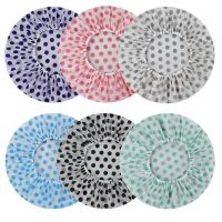 Waterproof EVA Plastic Shower Cap Elastic Reusable Bathing Hair Bath Caps Beauty Salon Spa Flower Printed Hat