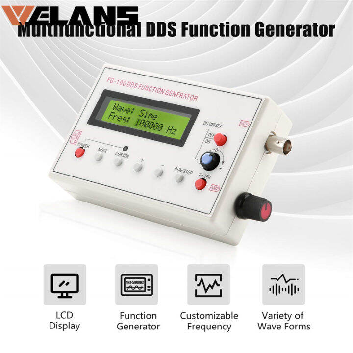 FG100 DDS Function Signal Generator Sinewave 1Hz500kHz LCD Display