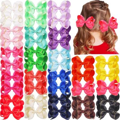 40PCS Bows for Girls Pairs 4 Inch Grosgrain Ribbon Boutique Hair Bows Alligator Hair Clips for Girls Toddlers Kids Children
