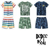 DEDEE KIDS ชุดเซตฤดูร้อนเด็กผู้ชาย กางเกง เสื้อยืด สำหรับเด็กอายุ1-7 ปี ผ้าcottonแท้ 100%