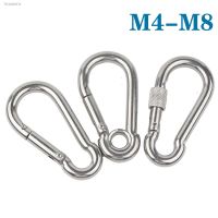 ☫☊ 1-5Pcs M4 M5 M6 M7 M8 304 Stainless Steel Spring Snap Carabiner Quick Link Lock Ring Hook snap shackle Chain Fastener Hook