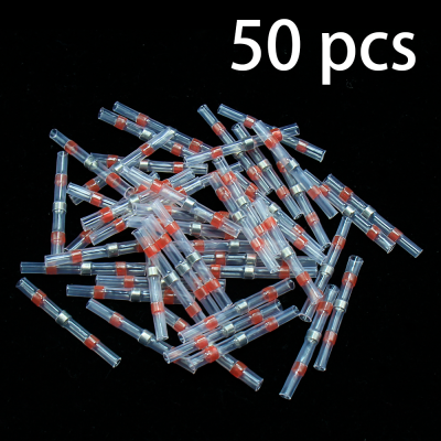 50PCS กันน้ำบัดกรีซีลขั้วต่อสายไฟความร้อนหดท่อ Extrusion Terminals ปลายสายเคเบิล Wireway Clamp Cable Sleeve-iewo9238