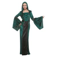 ❤COD❤Halloween Women R Witch Costume Mystery Magician Sorcerer Cosplay Outfit Female Green Vampire Dress Party Carnival Mage Fancy Dress up