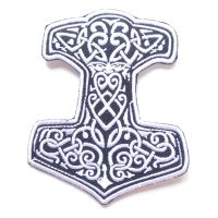 อาร์ม ตัวรีดติดเสื้อลายค้อนของธอร์ THORS HAMMER OF THOR CELTIC NORSE VIKING GOD IRON ON EMBROIDERY PATCH  ขนาด 2.5"x3.1" นิ้ว