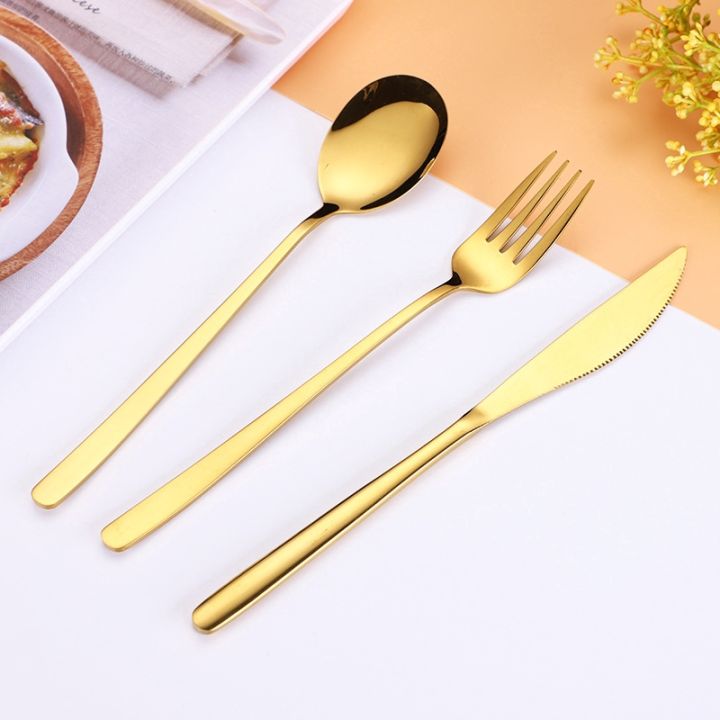 3pcs-set-304-stainless-steel-cutlery-fork-and-spoon-creative-gold-plated-korean-western-cutler