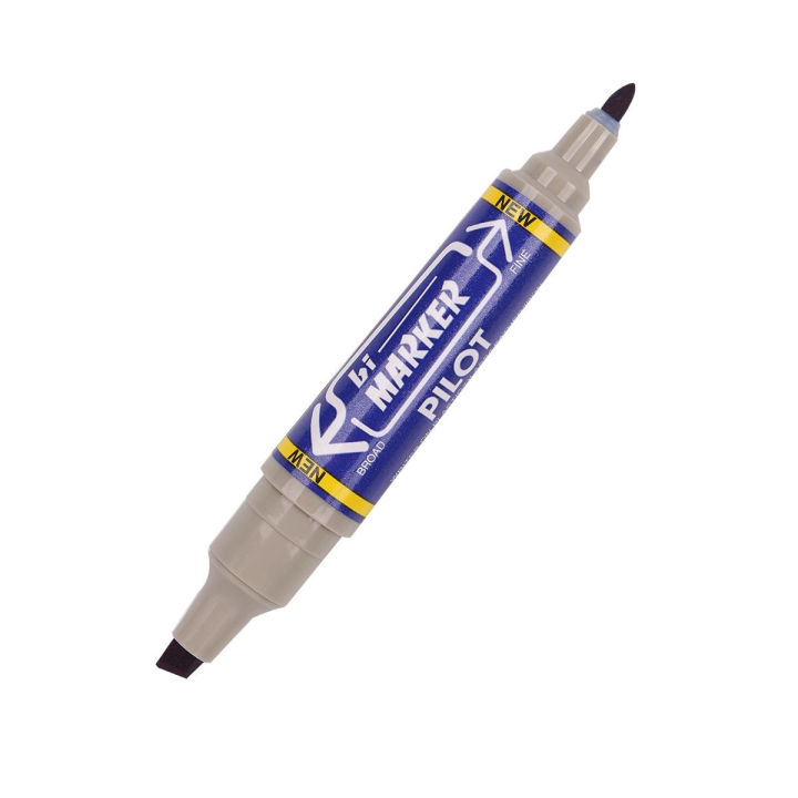 pilot-ปากกาเคมี-2-หัว-รุ่น-bi-marker-สีน้ำเงิน-12-ด้าม-dz