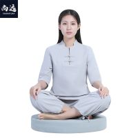 【Ready】? Shangyuan Qilu Layman Clothing Cotton Meditation Clothes Female Yoga Meditation Practice Clothes Retro Tang Suit Summer Cotton