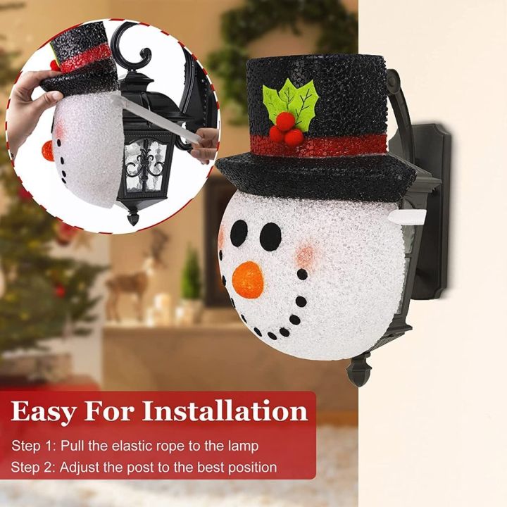 เครื่องประดับคริสต์มาส-porch-light-cover-snowman-santa-โคมไฟติดผนังโคมไฟตกแต่งปีใหม่ประตูแขวน-xmas-light-cover