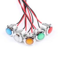 1pcs 12mm Metal Indicator 12V24V220V Ultra-short LED Soft Light Waterproof Power Supply Indicator