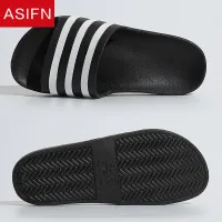 ASIFN Slippers for Men Beach Flip Flops Slides Women Black White Stripes EVA Soft Botton Casual Summer Shoes Zapatos Hombre