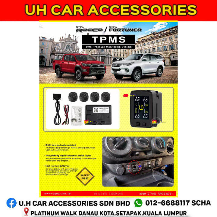 TOYOTA HILUX ROCCO FORTUNER TIRE PRESSURE MONITORING SYSTEM TPMS WITH SIRIM Lazada