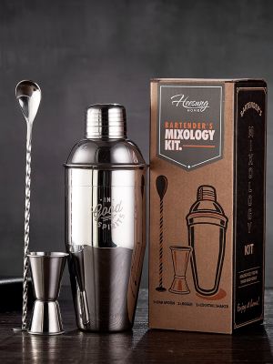 High-end Original thickened 304 stainless steel shaker cocktail set hand shaker bar shaker 700ml[Fast delivery]